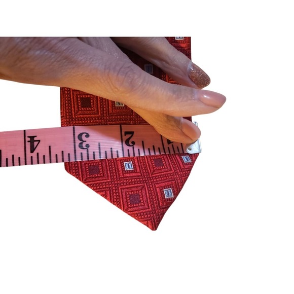 Burma Bibas Mens Tie Luxury Designer Red Blue Geometric Excellent Condition - Picture 11 of 12